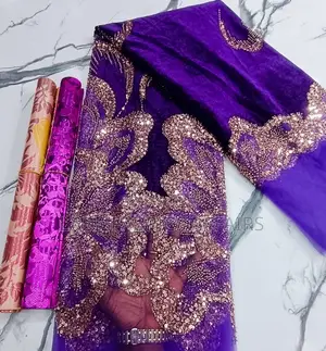 Luxurious Velvet Beaded Lace