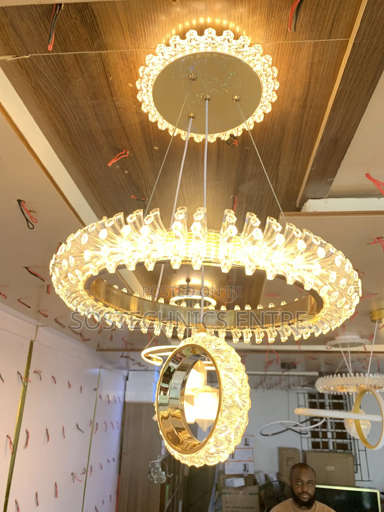 Modern LED Crystal Ring Chandelier
