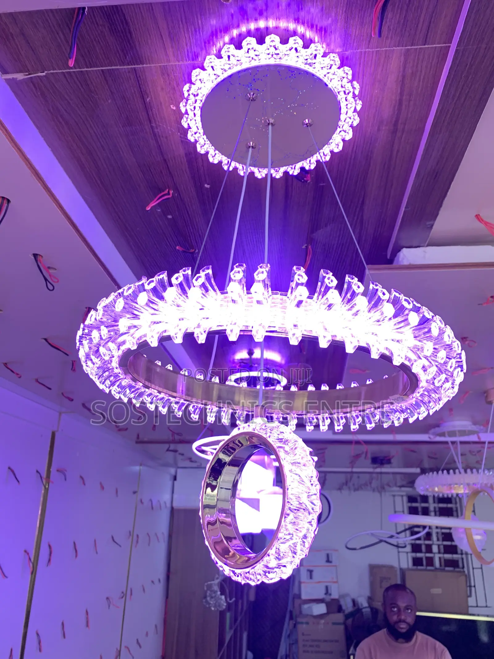 Modern LED Crystal Ring Chandelier