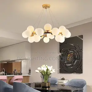 Modern Simplicity Glass Ball Tri-Color Led Pendant Light Living Room.
