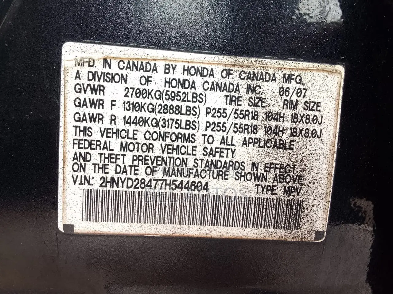 Acura MDX 2007 Black