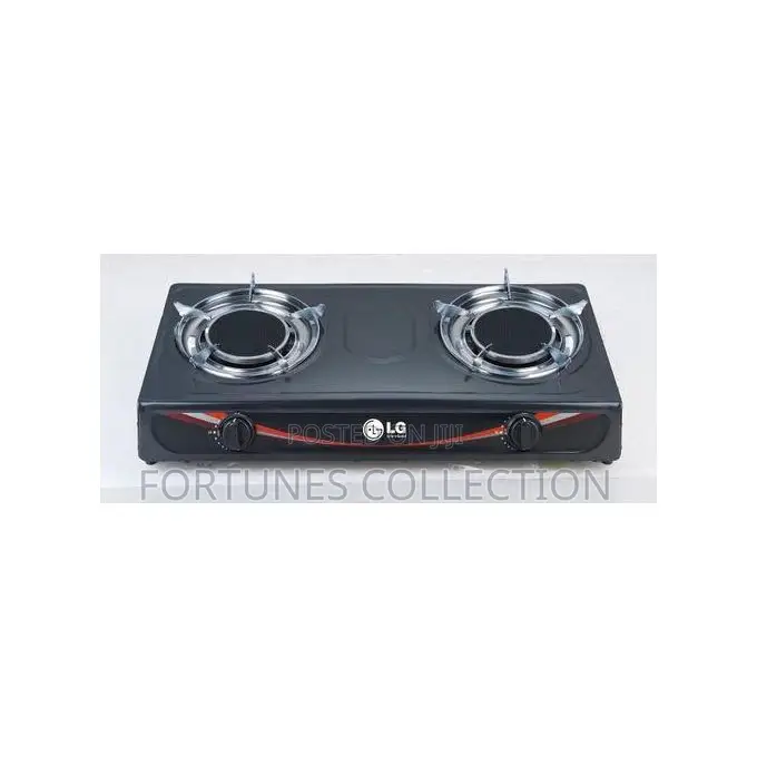 LG 2-Burner Table Top Gas Cooker (Model LG-115) - Black Teflon