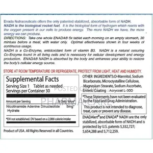 Nadh - Nicotinamide Adenine Dinucleotide Hydride - 30 Tablets