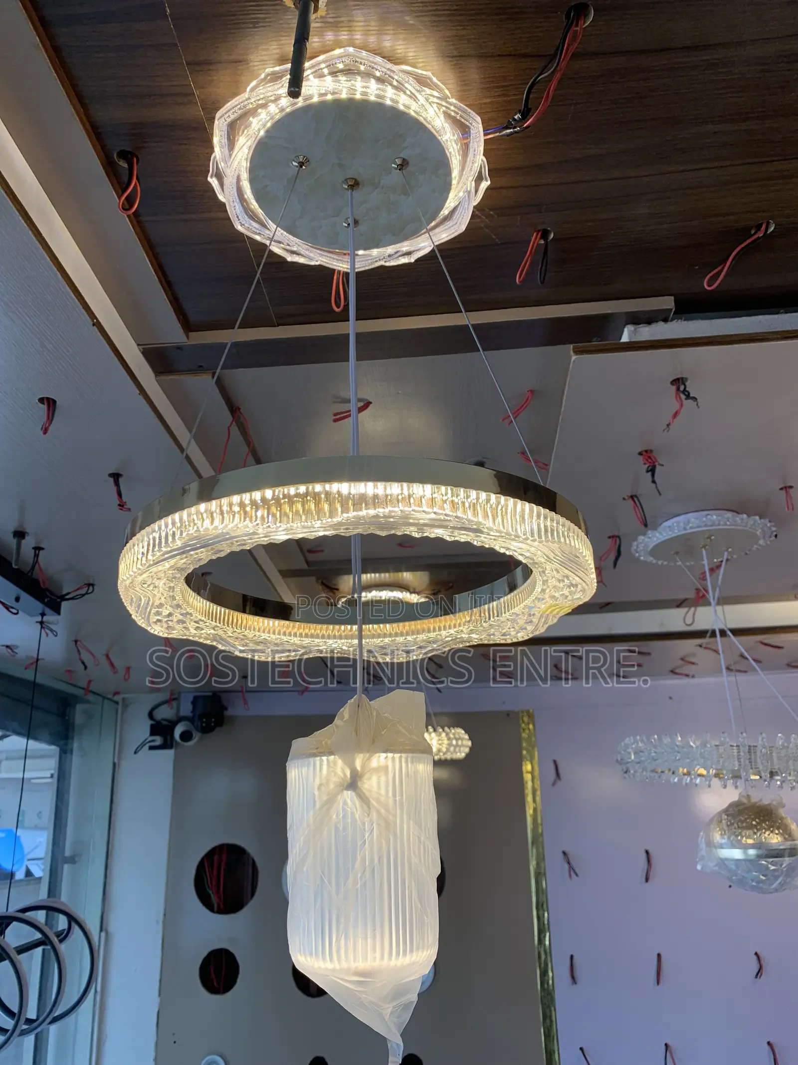 Modern Crystal Ring LED Pendant Chandelier