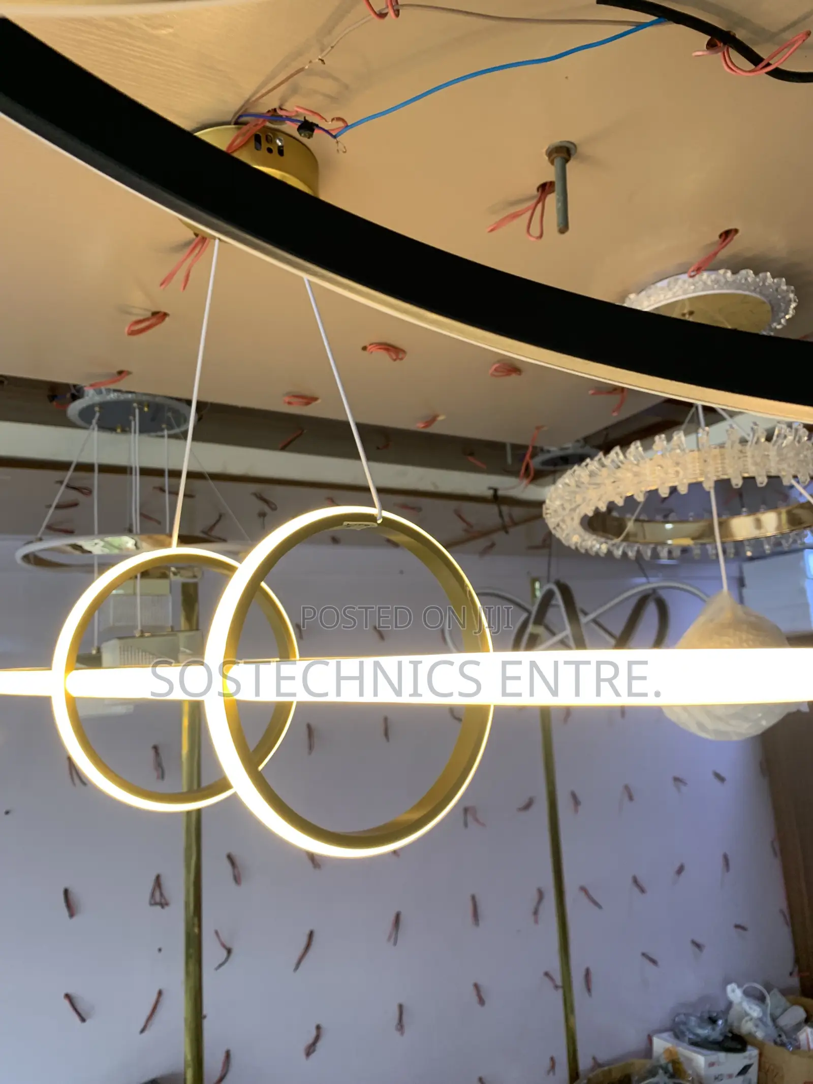 Modern Linear LED Ring Pendant Light