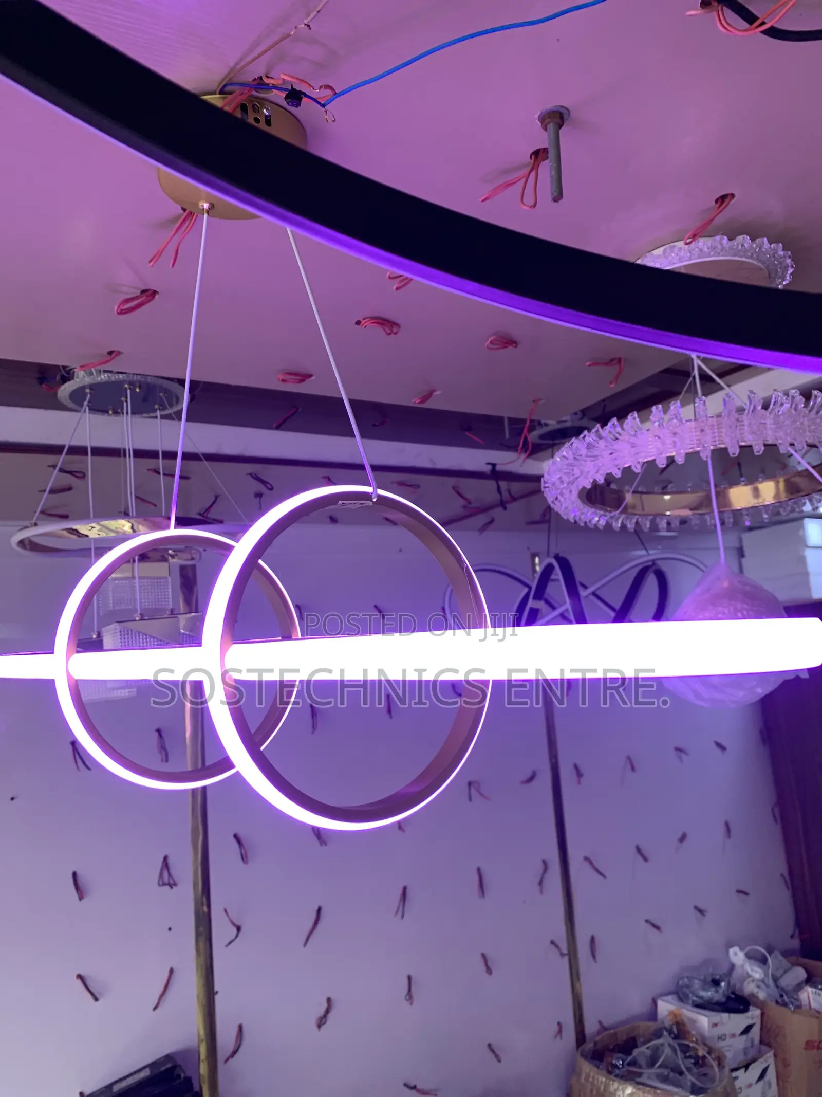 Modern Linear LED Ring Pendant Light