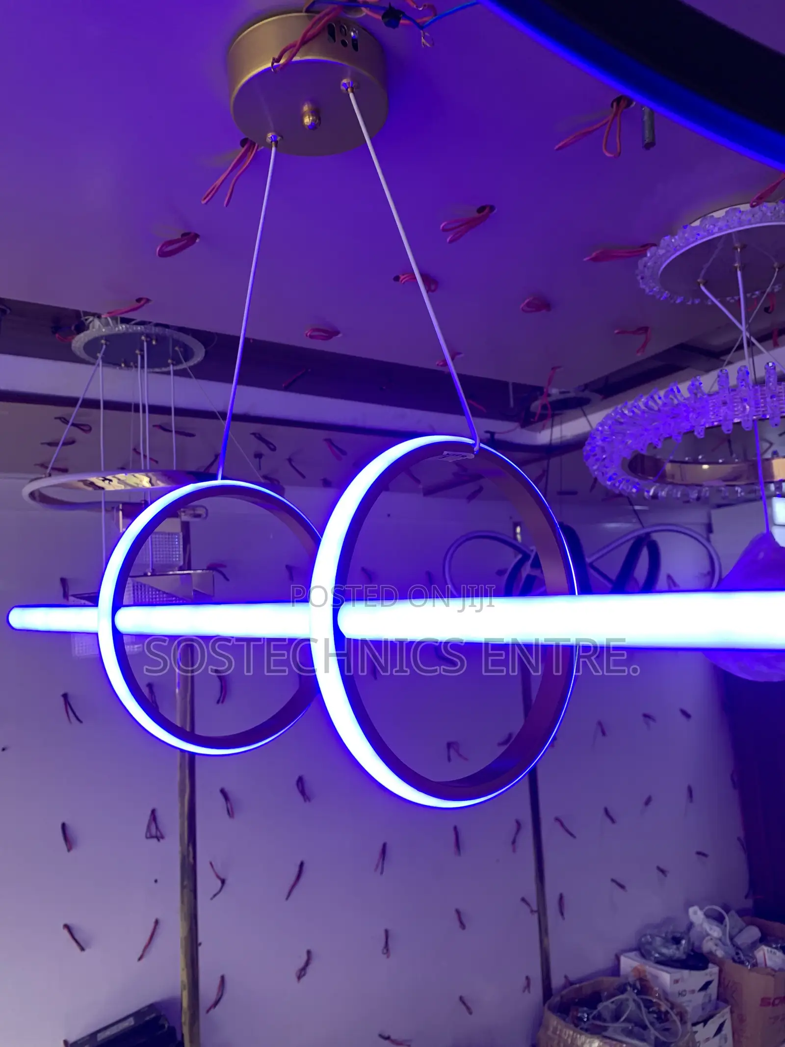 Modern Linear LED Ring Pendant Light