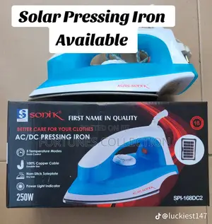 Sonik AC/DC Solar Inverter Dry Pressing Iron (SPI-168DC2) - 250W