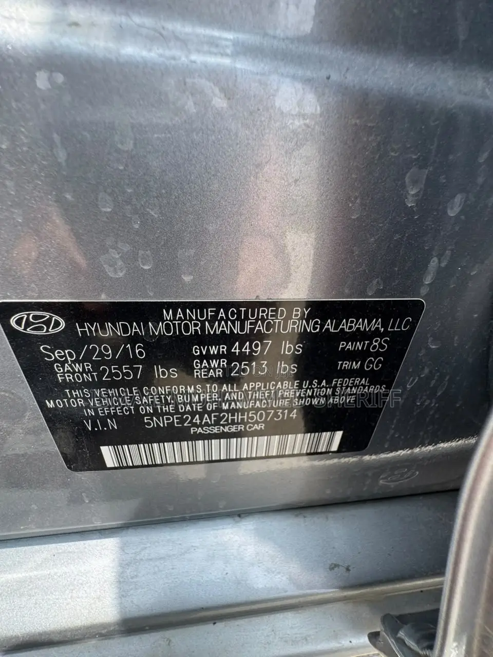 Hyundai Sonata 2016 Gray