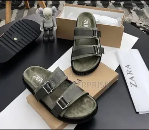 Zara Double-Strap Buckle Slides
