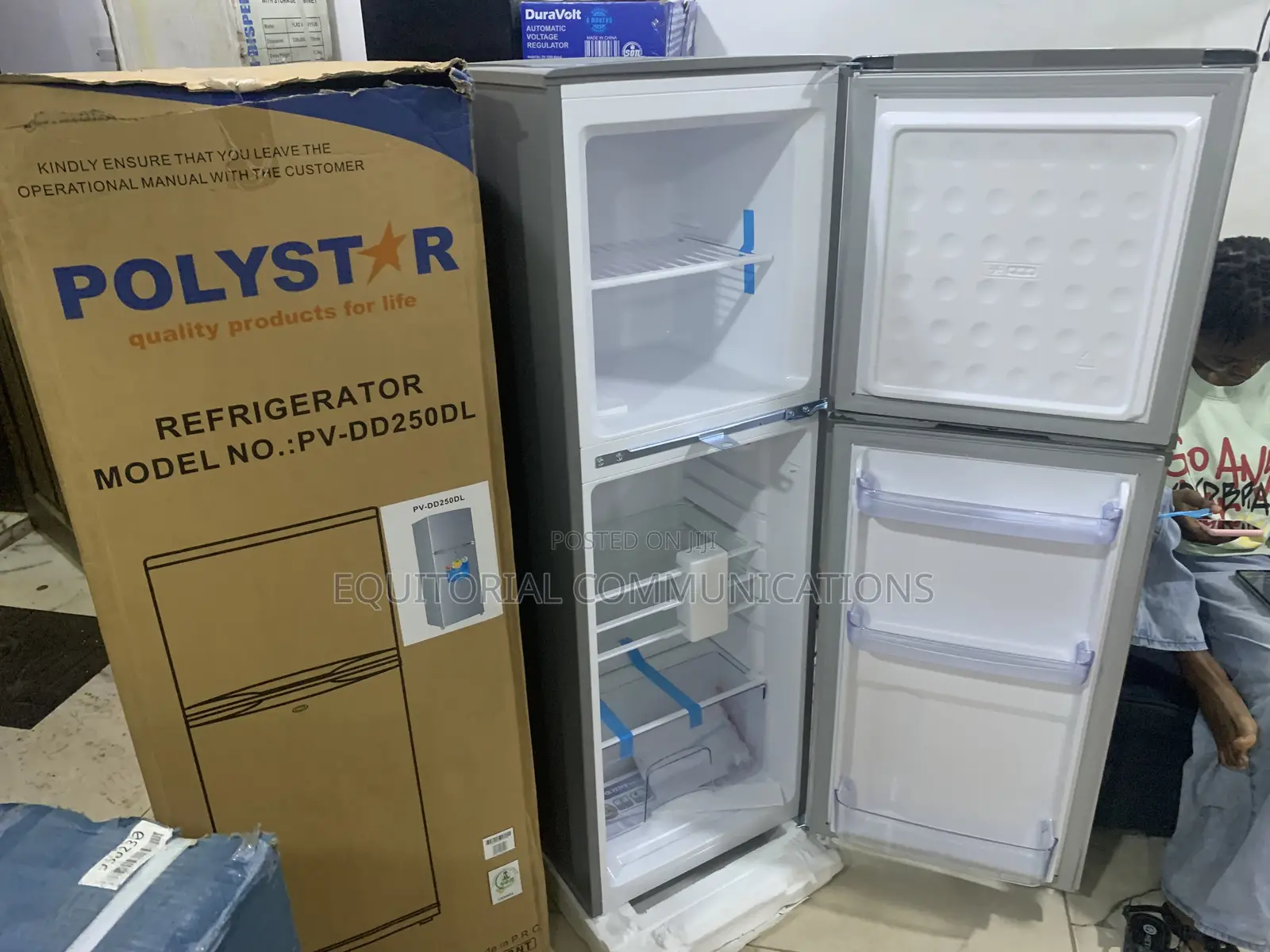 Polystar 250L Large Double Door Refrigerator