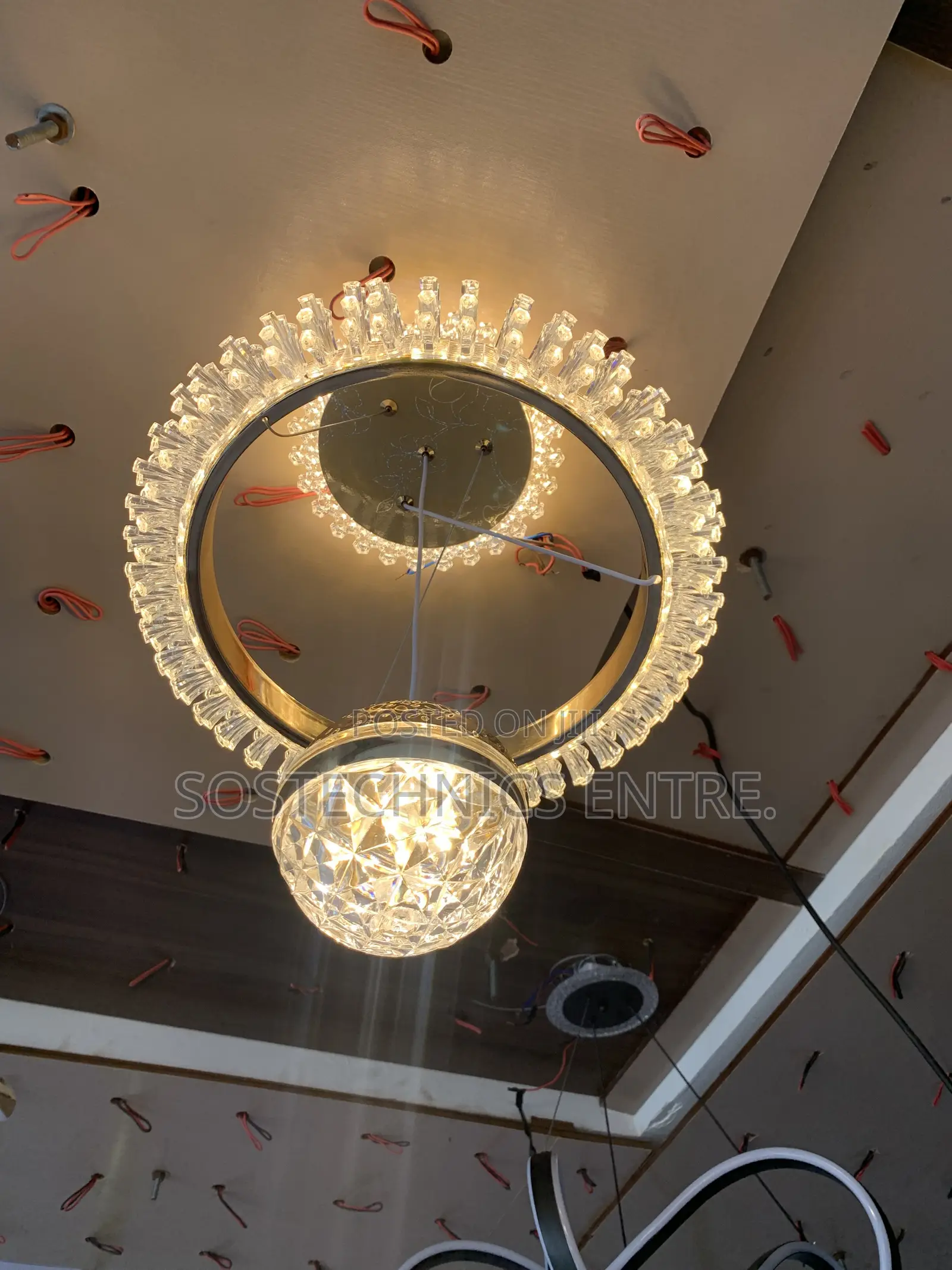 Modern LED Crystal Ring Chandelier