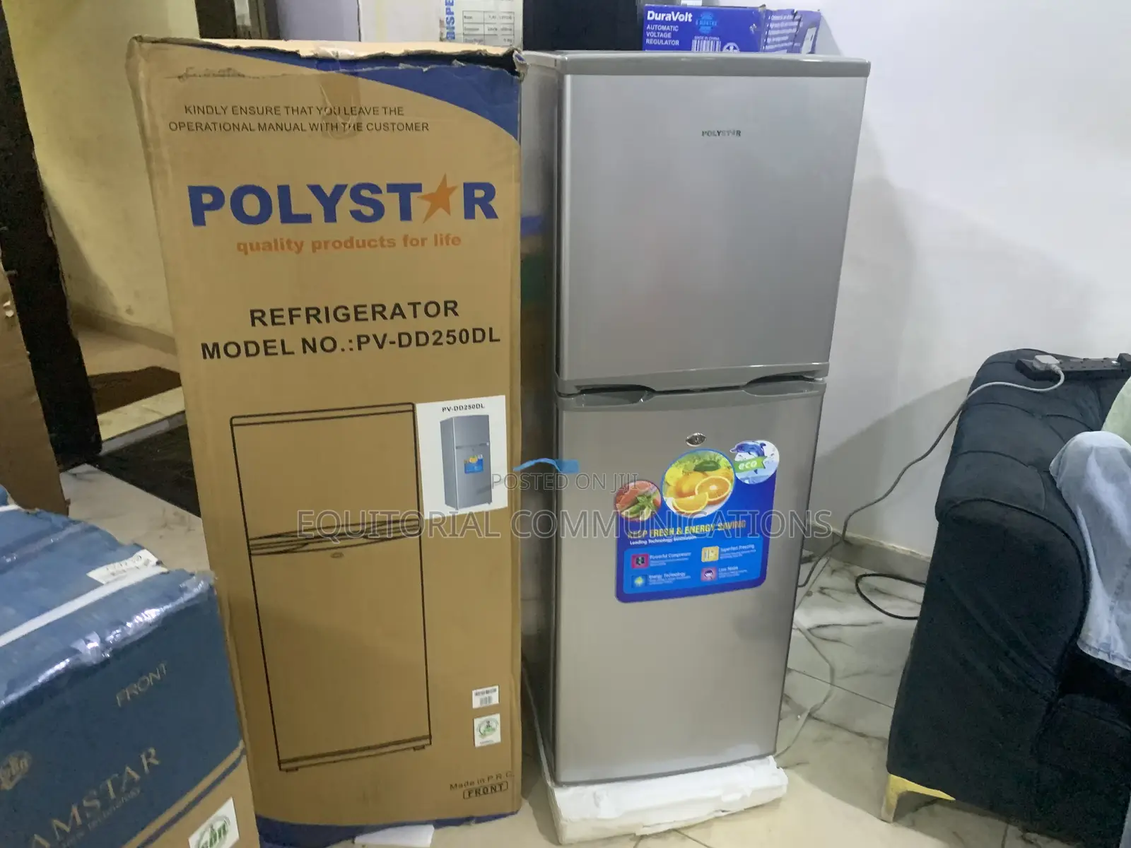 Polystar 250L Double Door Fridge With Large Storage