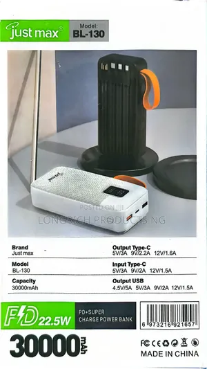 Just Max 30000mAh Power Bank – Fast Charger