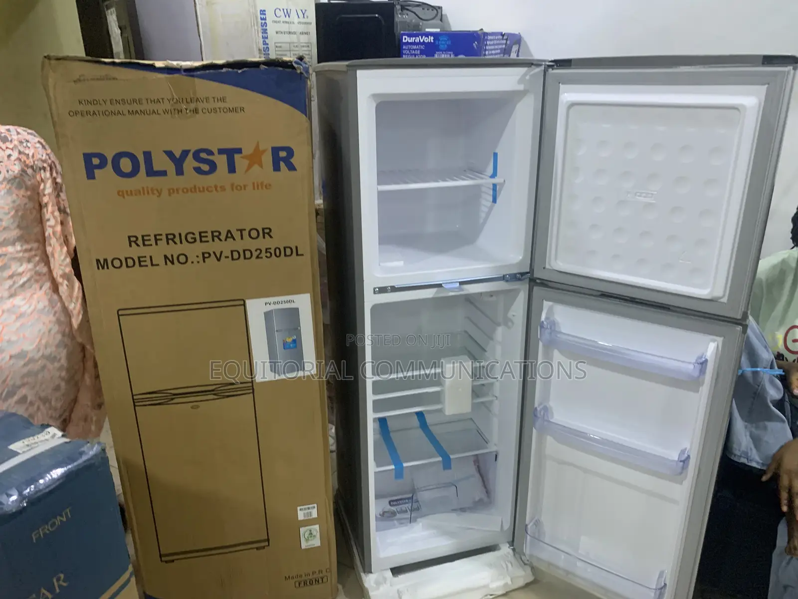 Polystar 250L Double Door Fridge With Large Storage