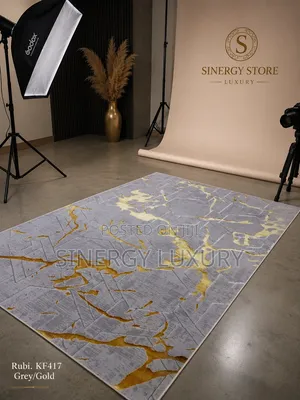 5x7fts Gray and Gold Turkish Center Rug