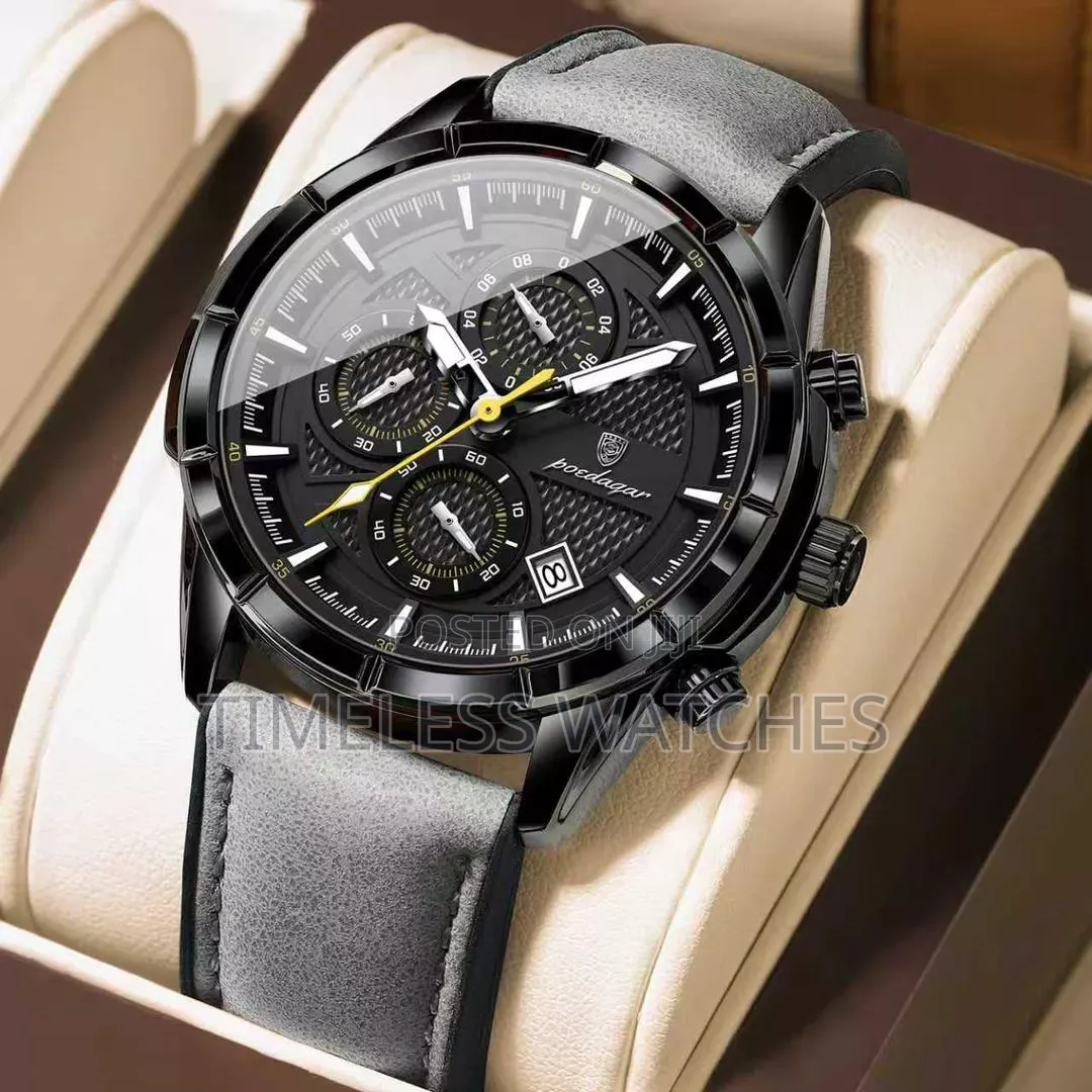Poedagar Leather Chronograph