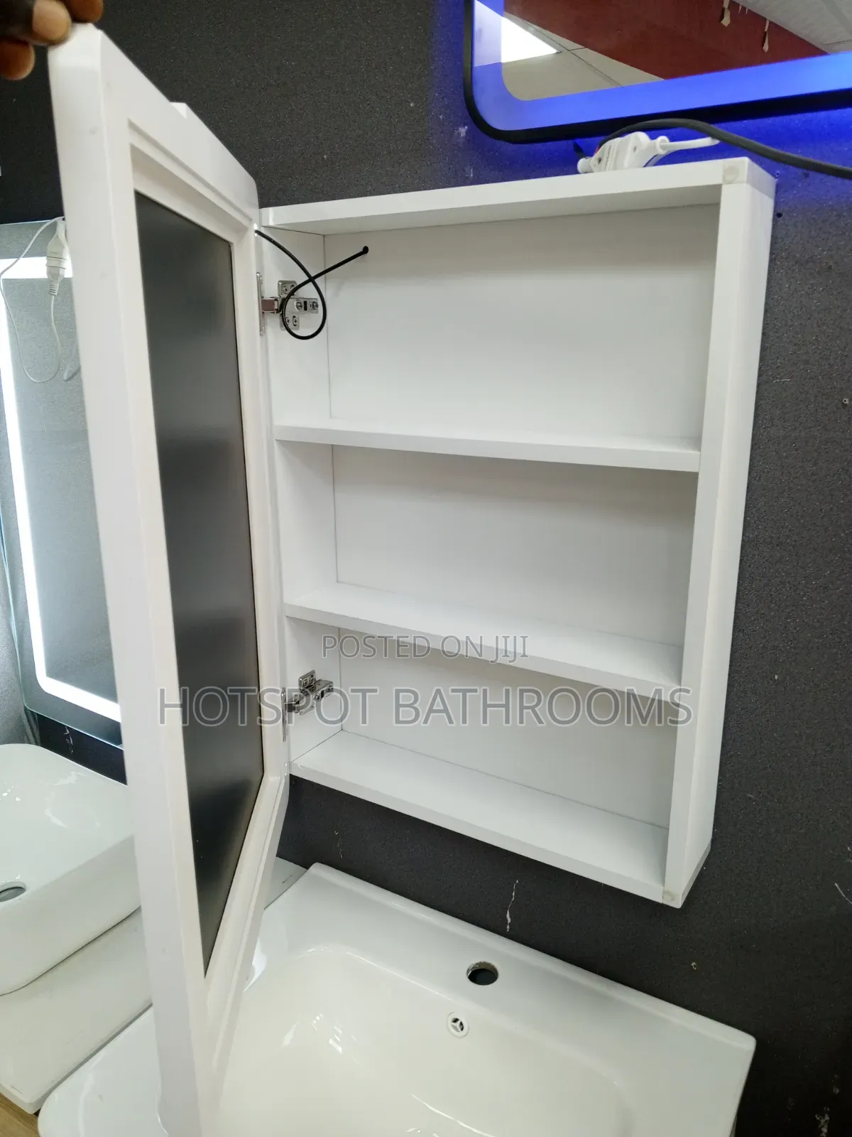 50cm Led Mirror With Inside Shelf
