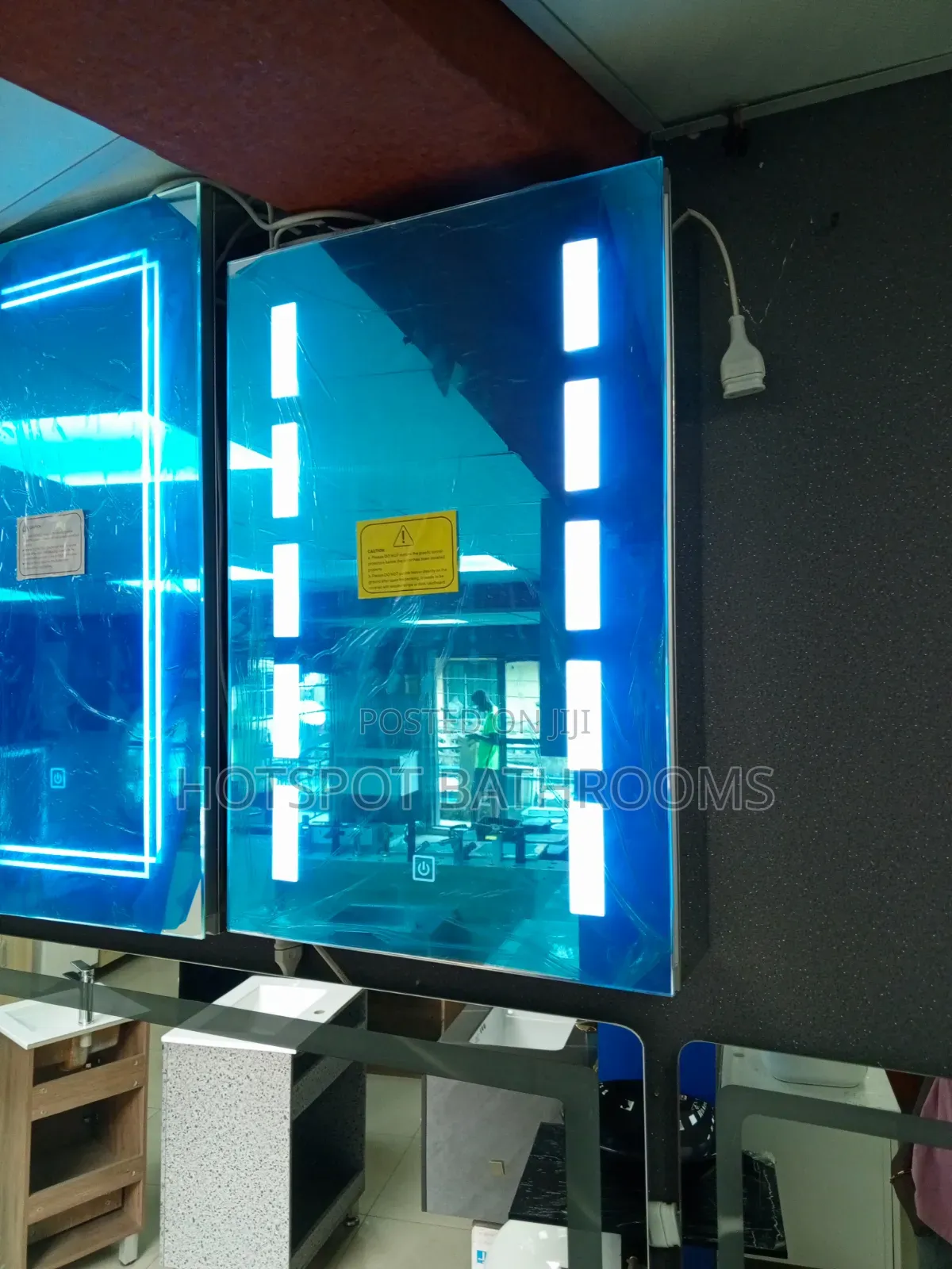 40cm Stainless Mirror With Shelf Space