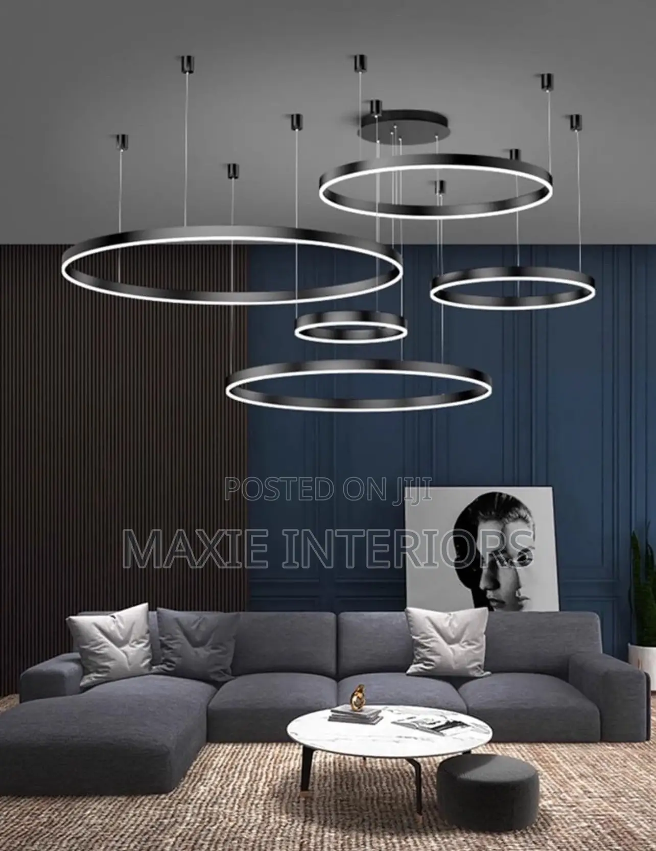 Modern Five Rings Living Room Dropping Chandelier