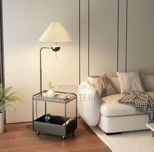 Luxury Living Room Floor Lamp With Storage Shelves