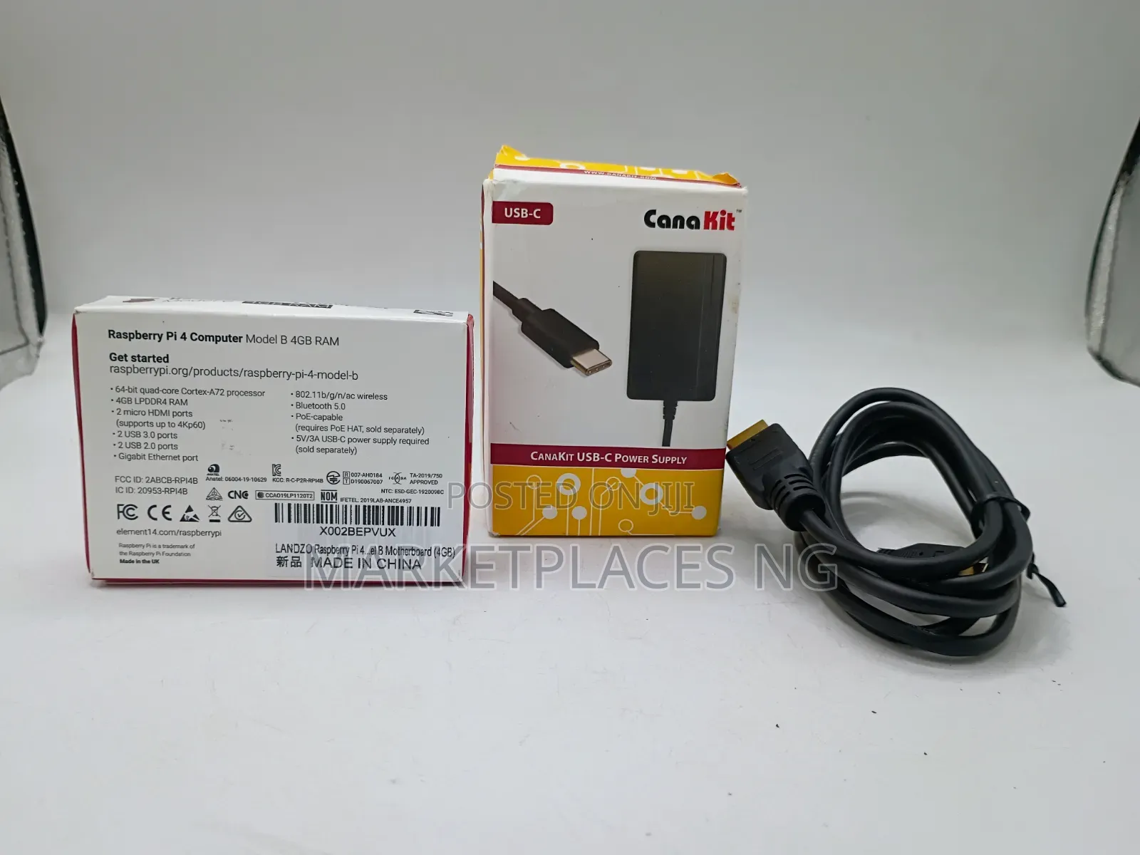 Raspberry Pi 4 Computer Model 4B With Charger and Hdmi Cable