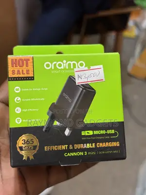 Oraimo Canonn 3 Mini Charger + 1m Micro-USB Cable – Compact Reliable