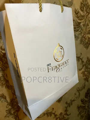 Luxury Foil Printed Paper Bag With Gold Handle