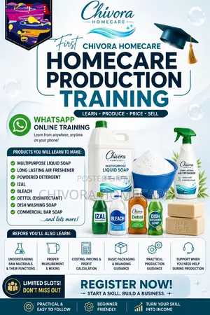 Online Homecare Production Training – Liquid Soap, Detergent and More