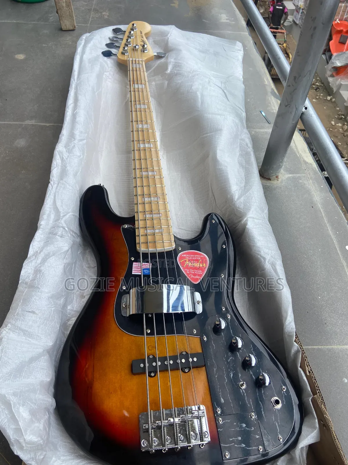 Fender Jazz Bass Guitar Five String Active Sunburst Colour