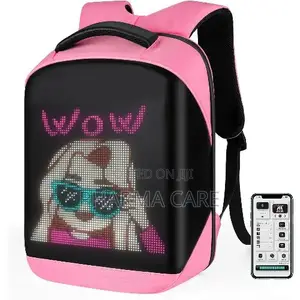 Pink Led Backpack 17 Inch City Series Full Color Screen Programmable