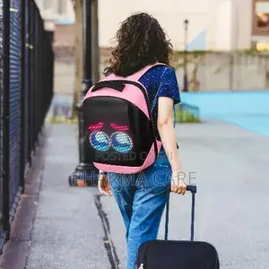 Pink Led Backpack 17 Inch City Series Full Color Screen Programmable