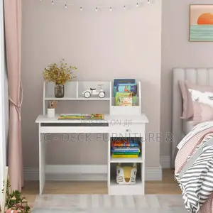 DSK16 Costzon Kids Desk, Wooden Children Study Desk W/ Storage Shelves
