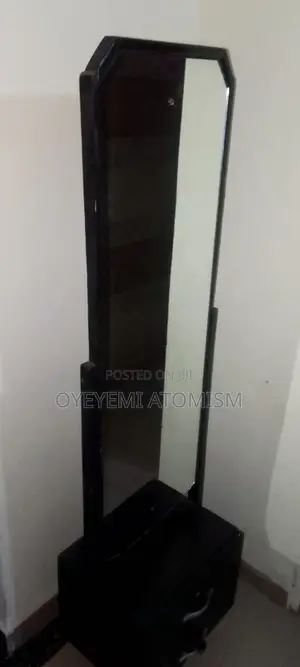 Standing Mirror With Two Drawers.