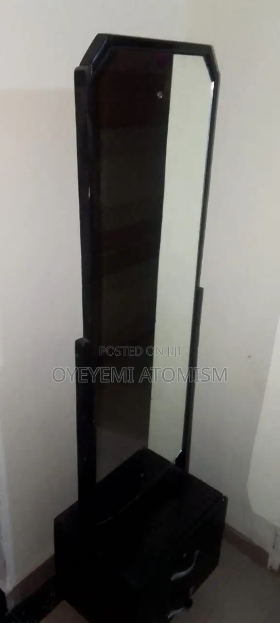 Standing Mirror With Two Drawers.