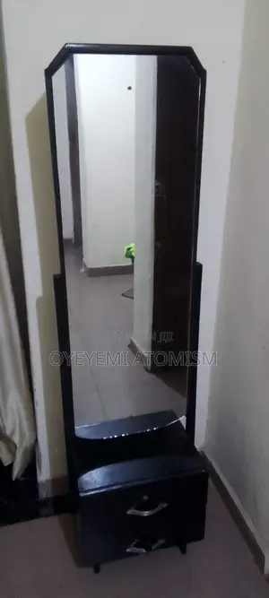 Standing Mirror With Two Drawers.