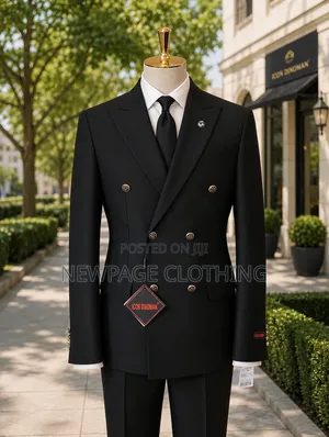 Stand Out! Men's Black Double-Breasted Blazer – ₦55,000