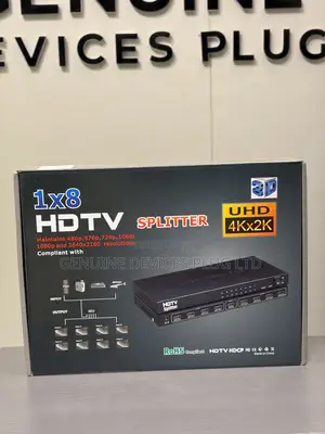 1x8 HDMI Splitter, 1 in 8 Out HDMI Splitter Audio Video Distributor