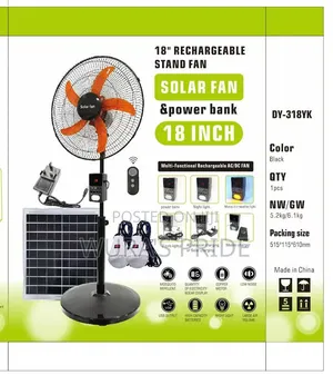 Solar Fan With Panel and 2 Bulbs