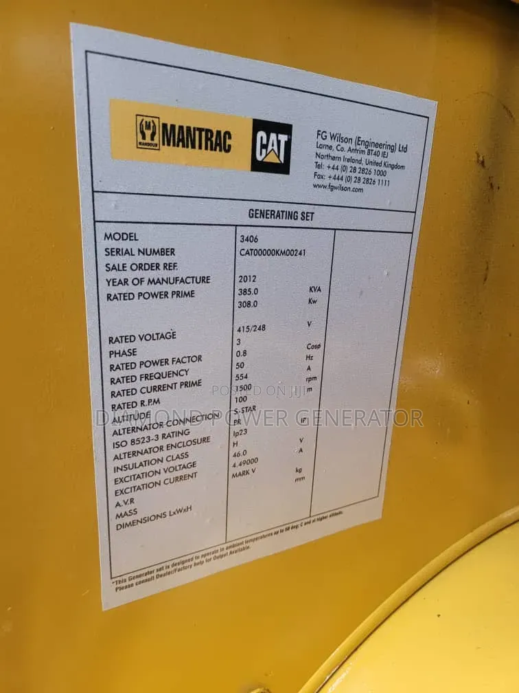 350kva Caterpillar Generator Very Good Condition