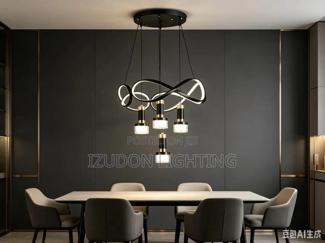 Nordic Black LED Chandelier Light