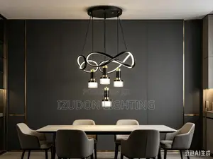 Nordic Black LED Chandelier Light