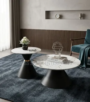 Luxury Modern Marble Top Coffee Side Table Set