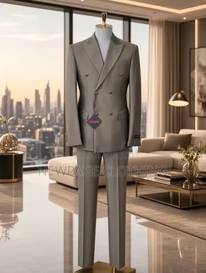 Classy Grey Men’s Suit (Double-Breasted) – Wedding Ready ₦