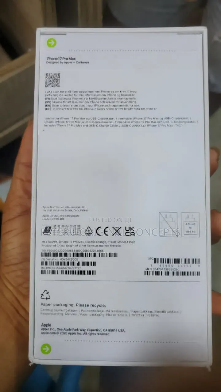New Apple iPhone 17 Pro Max 512 GB Orange