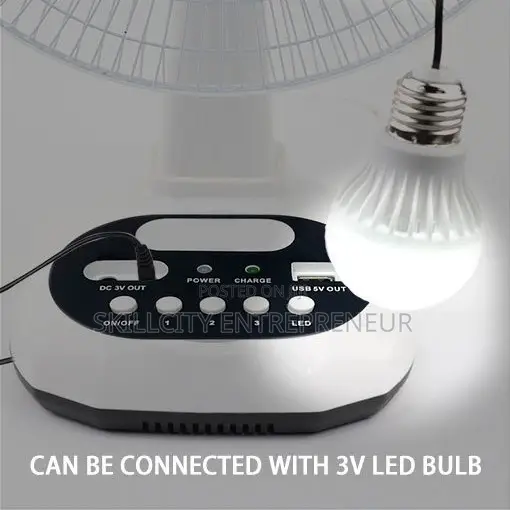 12-Inches Rechargeable Solar Fan