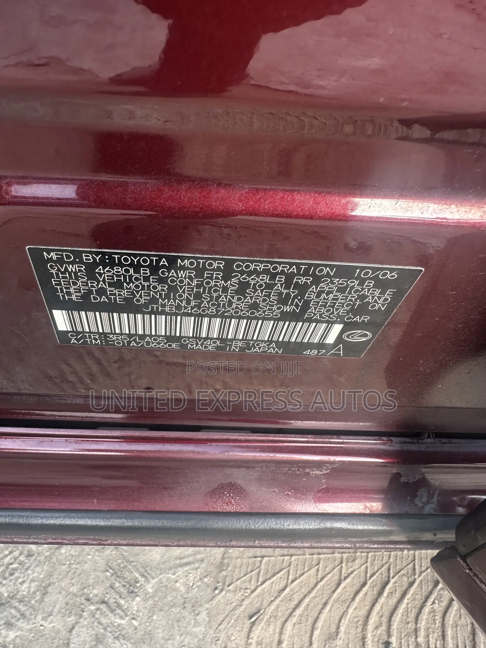 Lexus ES 350 2008 Red