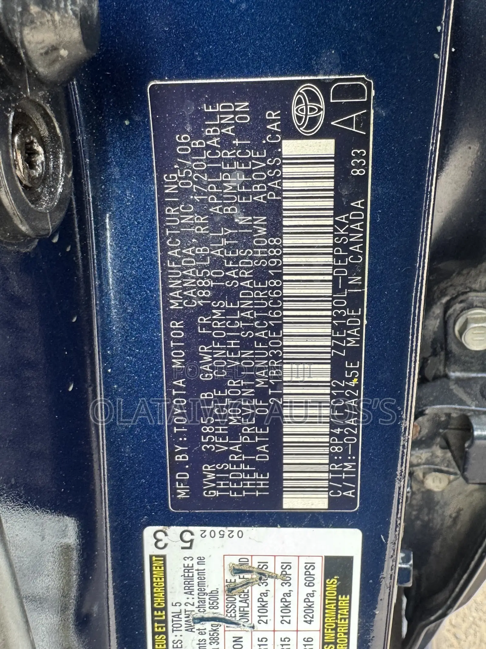 Toyota Corolla S 2006 Blue