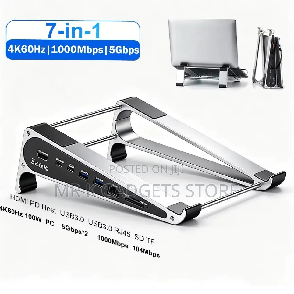 7-in-1 USB-C Docking Station Laptop Stand