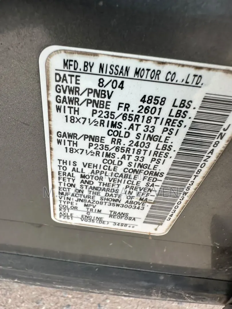 Nissan Murano 2004 Gray